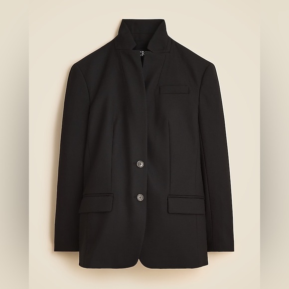 J Crew Standing collar blazer in wool-blend flannel CN789
